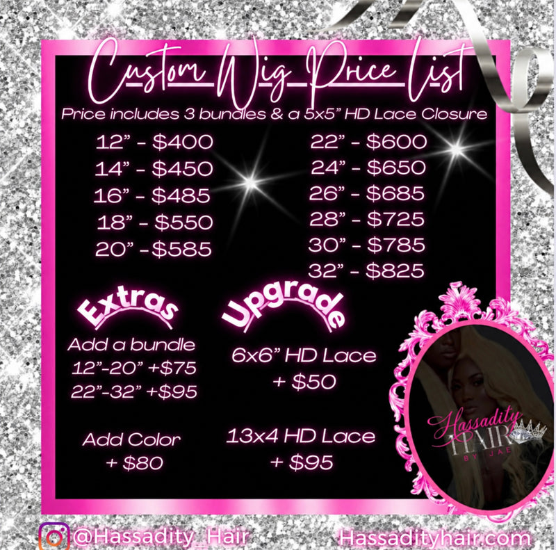 CUSTOM WIG INFO